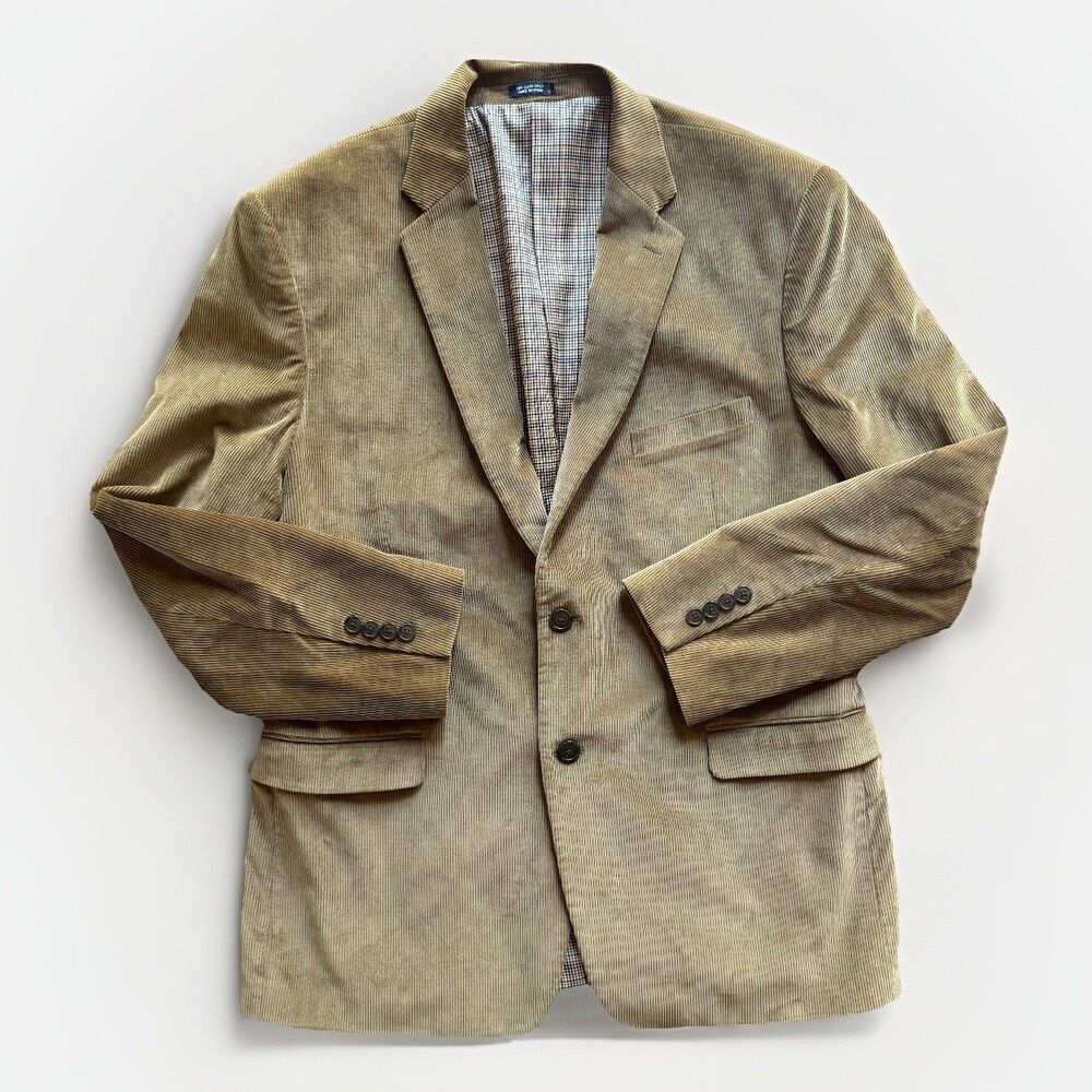 Saddlebred Corduroy Blazer Brown 2 Button Jacket Sport Coat Mens Size 44R